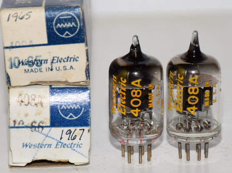 (!!!!) (BEST PAIR) 408A Western Electric NOS 1965 and 1967 (91/60 and 90/60)