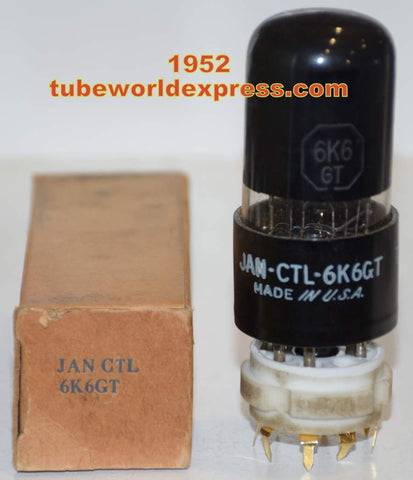 8.13.21 (!!) 6K6GT Tungsol coated glass NOS 1952 (51ma)