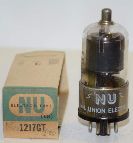 12J7GT National Union NOS 1950 era very small hairline crack in base (102/60)