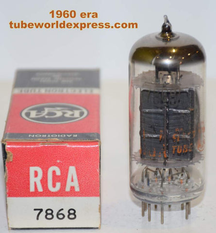 7868 RCA black plate tipped top NOS 1960 era (59ma)
