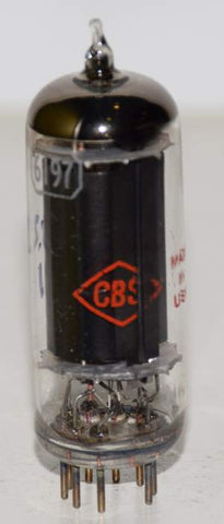 6197=6CL6 RCA branded CBS black plate NOS 1960 era in white box (28.2ma)