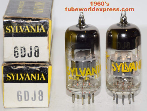 (!!!!!) (Best Sylvania Pair) 6DJ8 Sylvania NOS 1960's (15.2/21ma and 15/18.5ma) (good detail and smooth)