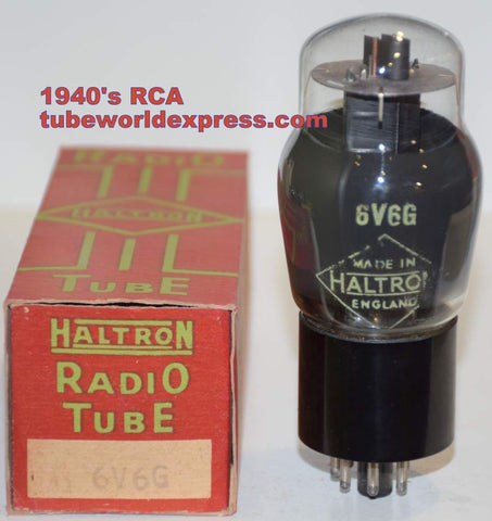 (!!!!) (Recommended RCA Single) 6V6G RCA branded Haltron coated glass NOS 1940's (42ma)