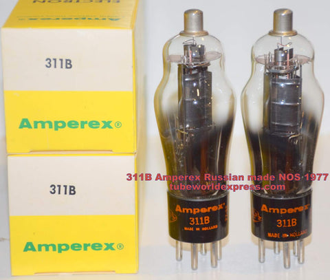 (!!!) (2nd Best Pair) 311B Amperex made in Russia NOS 1977 (31.8ma and 33.2ma) (very good construction)