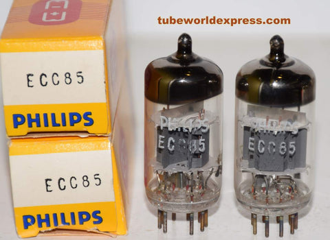 (!!!) (Recommended Pair) ECC85 Philips Holland NOS 1975 (10/13.8ma and 10.8/14.2ma) (same Gm)