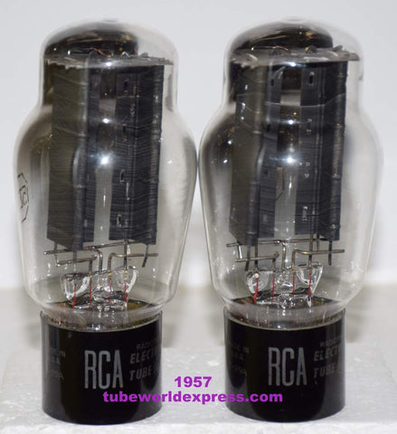 (!!!) (Recommended Pair 1957) 5Z3G RCA NOS 1957 in gold colored boxes slightly tilted glass (57-61/40 and 57-62/40)