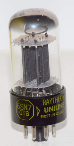 6SN7GTB Raytheon black plates like new 1960 era (7.3/7.4ma) 1-3% section balance