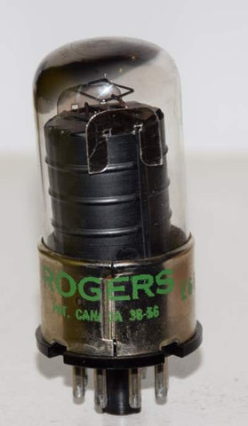 12SK7GT Rogers Canada used/tests like new 1950's slightly tilted glass (8.8ma)