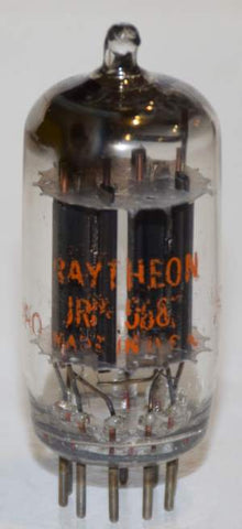 (microphonic tube) JRP-5687 Raytheon NOS black plates D getter NOS 1957 (31/31ma)