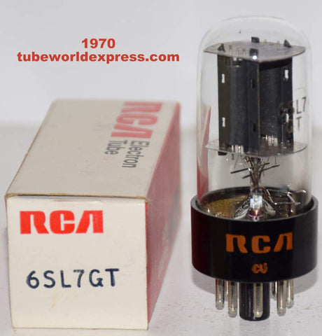 (!) (SINGLE) 6SL7GT RCA round black plates NOS 1970 (2.0/2.1ma)