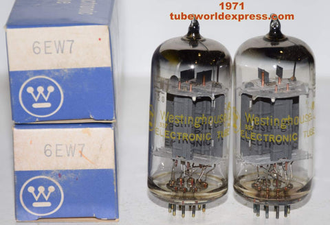 (!!!) (2nd Best Pair) 6EW7 Hitachi Japan branded Westinghouse BIG BOTTLE NOS 1970-1971 (4.9/5.2ma and 59/56ma)