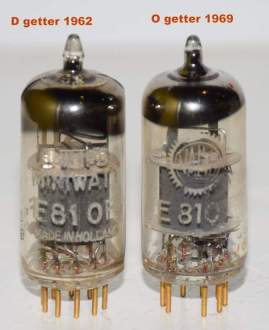 (!!!!) (Pair) E810F=7788 Philips Holland gold pins used/good 1962 and 1969 (40ma and 43ma) (Allnic)