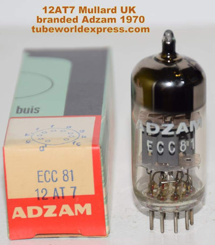 (!!!) (Recommended Single) ECC81=12AT7 Adzam by Mullard UK NOS 1970 (13.2/15.8ma)