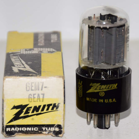 6EA7 GE black base rebranded Zenith 1960 used/good (3.6ma/35ma)