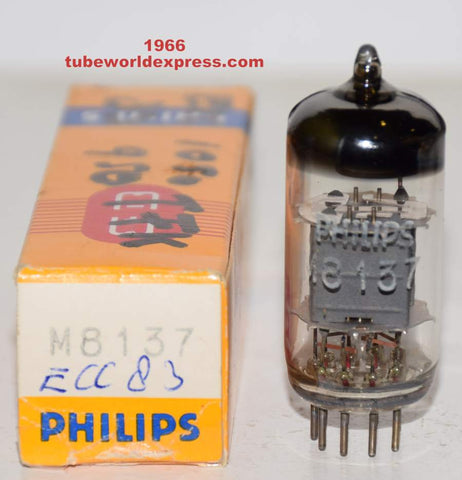 (!!!!!) (Recommended Single) M8137=CV4004=12AX7 Mullard branded Philips box plates NOS 1966 (Gm=1500/1400 and 1.0/0.8mA)