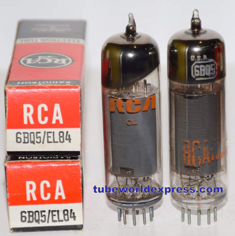 (!!!) (Recommended Pair) 6BQ5 RCA NOS 1965-1969 (33.5ma and 34.6ma)