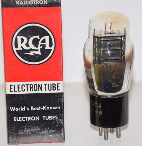 (!) (BEST SINGLE) 45 Sylvania branded RCA NOS 1952 getter stain top of glass (33ma)