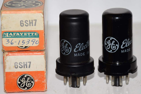 (!!) (Recommended Pair) 6SH7 GE metal can NOS 1958 and 1970 (10.3ma and 11ma)