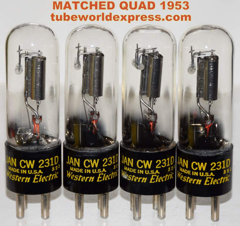 (!!!!!) (MATCHED QUAD) JAN-CW-231D Western Electric NOS 1953 (1.7/1.7/1.7/1.7ma) 1-2% matched