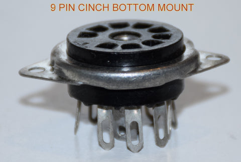 9 pin CINCH top mount black phenolic sockets NOS (0 in stock)
