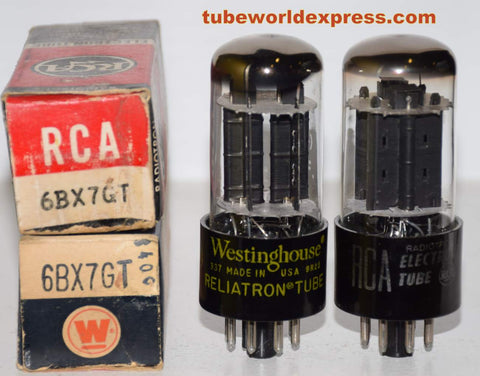 (!!!!!) (Best GE Pair #1) 6BX7GT GE branded RCA low hours and Westinghouse NOS 1960 same build (63/73ma and 66.5/69.6ma)