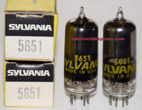 (!) (Recommended Pair) 5651 Sylvania NOS 1970 era (1 pair)