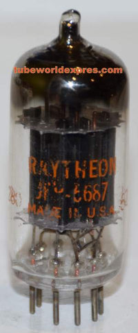 (microphonic tube) JRP-5687 Raytheon NOS black plates D getter NOS 1956 (36/41ma)