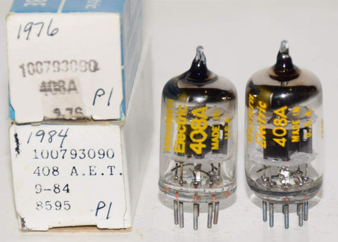 (!!!!) (BEST PAIR) 408A Western Electric NOS 1976 and 1984 (91/60 and 91/60)