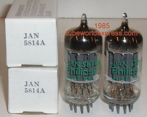 (!!!!!) (Best Pair) 5814A Philips JAN USA by Sylvania NOS 1985 (10/11ma and 9.5/10.5ma) 1-3% matched (same Gm)