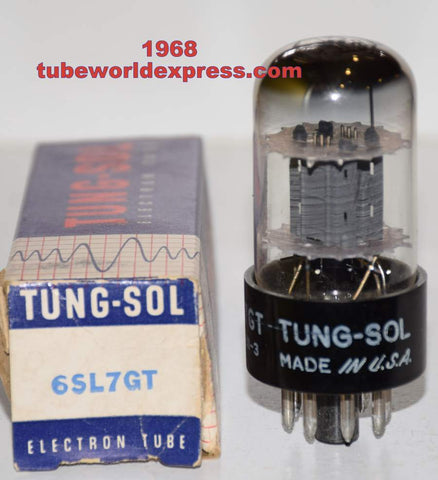 7.17.20 (!!!!) (Best Single) 6SL7GT Tungsol black base gray ribbed plates 1968 (2.5/2.6ma) 1-2% section balance