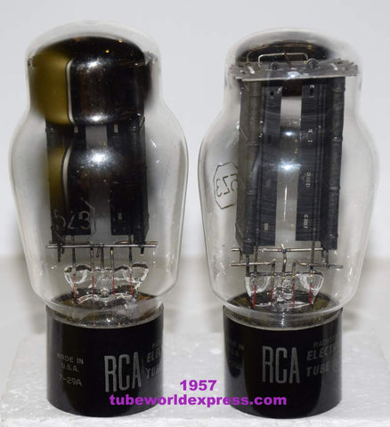 (!!!) (Best Pair 1957) 5Z3G RCA NOS 1957 in gold colored boxes slightly tilted glass (59-60/40 and 60-60/40)