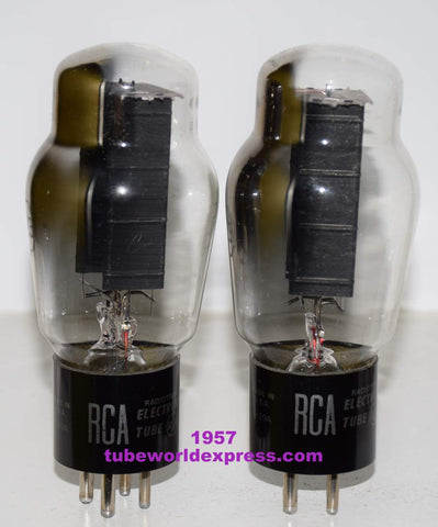 (!!!) (Recommended Pair 1957) 5Z3G RCA NOS 1957 in gold colored boxes slightly tilted glass (56-59/40 and 57-60/40)