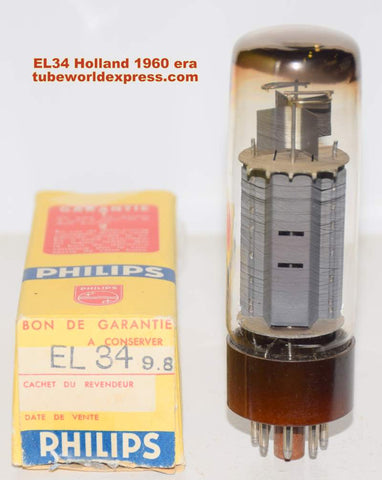 (!) (BEST VALUE) EL34 Philips Holland brown base used/good 1960 era (95.5ma)
