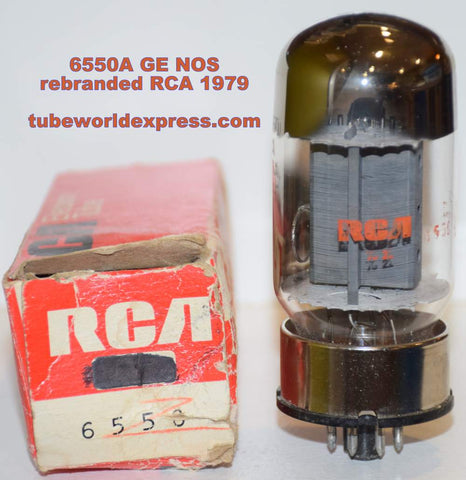 (!!) (Recommended Single) 6550A GE rebranded RCA stapled plates NOS 1979 slightly tilted glass (136.5ma)
