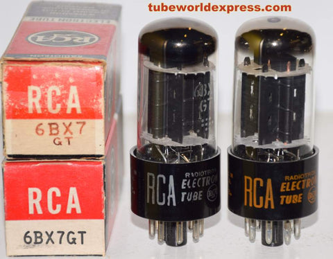 (!!!) (Recommended Pair) 6BX7GT GE branded RCA NOS 1958 and 1963 (47ma/52ma and 45/50ma)