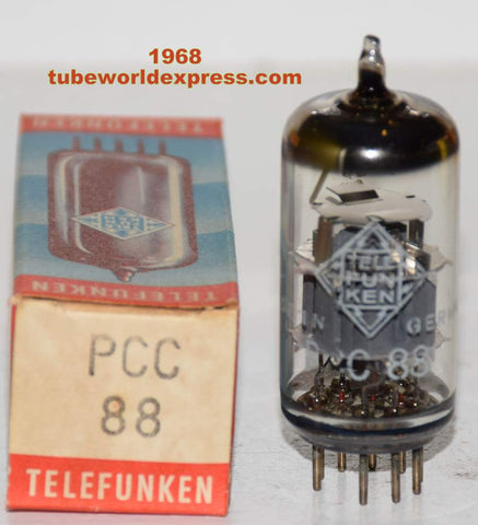 (!!!) (Recommended Single) PCC88=7DJ8 Telefunken Germany <> bottom NOS 1968 (11.5ma/16.2ma) (Similar to 6DJ8 Telefunken)