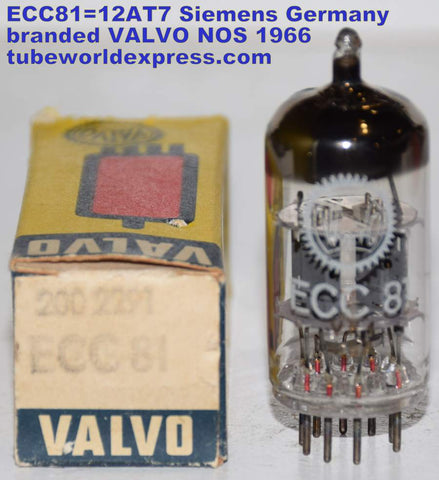(!!!) (Recommended Single) 12AT7=ECC81 Siemens Halske Germany NOS branded VALVO 1966 (9.0ma/10.6ma)