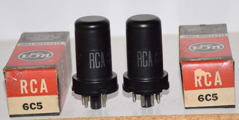 (!!!) (Best Pair) 6C5 RCA metal can NOS 1957 (7.8ma and 8.0ma)