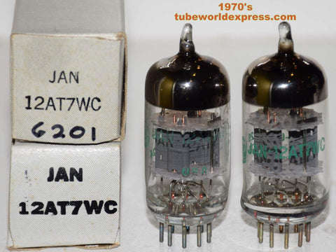 (!!!!) (Recommended Pair) JAN-12AT7WC GE gray plates NOS 1978-1979 (9.8/10.4ma and 10/11.4ma)