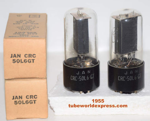 (!!) (recommended Pair) JAN-CRC-50L6GT RCA NOS 1955 (90/60 and 95/60)
