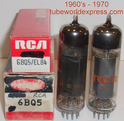 (!!!) (Best RCA Pair) 6BQ5 RCA NOS 1960's - 1970 (55ma and 58.5ma)