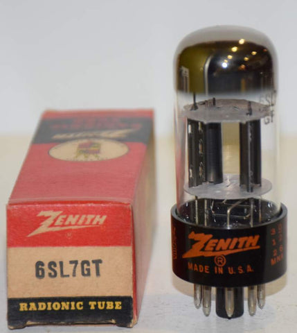 (!!) 6SL7GT Zenith Sylvania tall bottle NOS 1960 (2.4/2.2ma) (Eddie Current)