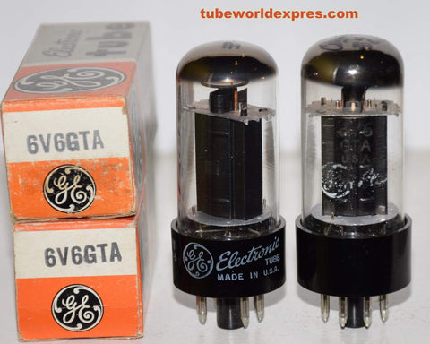 (!!!!) (Recommended Pair) 6V6GTA Sylvania branded GE black plate NOS 1966-1970 era (41ma and 42.8ma)