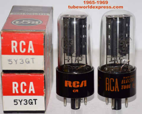 (!!!) (Recommended Pair) 5Y3GT RCA NOS 1965 and 1969 (58-62/40 and 56-62/40)