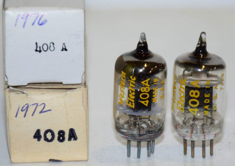 (!!!!) (GOOD VALUE PAIR) 408A Western Electric NOS 1972 and 1976 (78/60 and 80/60)