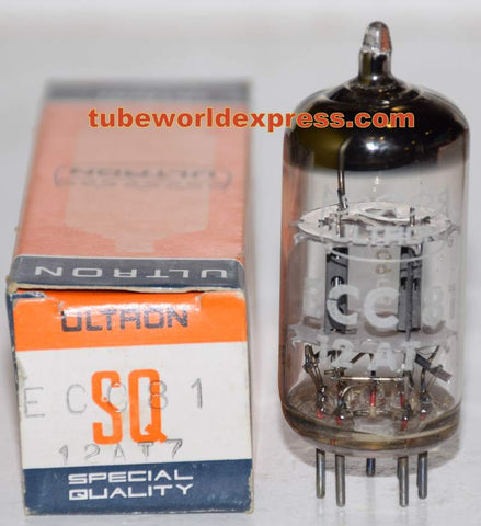 (!) (BEST VALUE) 12AT7=ECC81 Mullard made in Hyperlec Brive France branded ULTRON NOS 1970's (7.4/7.8ma)
