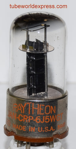 6J5WGT Raytheon black ribbed plate NOS 1959 (11.4ma)