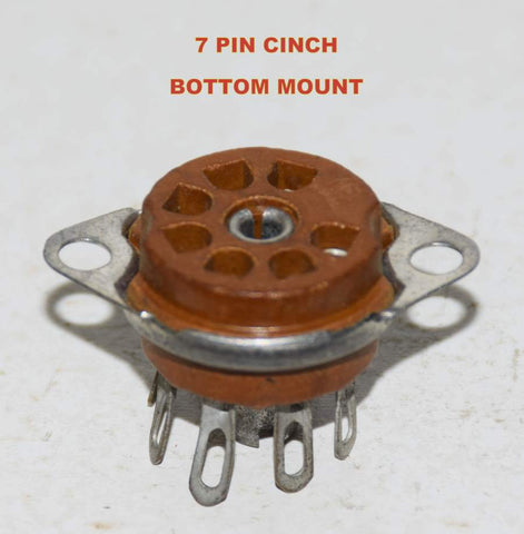 7 pin CINCH brown phenolic bottom chassis mount NOS (1 in stock)