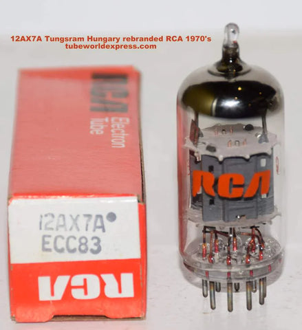 (!!!!!) (Recommended Single) ECC83=12AX7A Tungsram Hungary branded RCA NOS 1970's (Gm=1700/1900) (1.0/1.4ma)