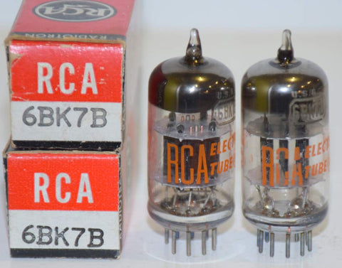 (!!!!!) (Recommended Pair) 6BK7B RCA black plates NOS 1960's (9.5/10ma and 9.8/10.6ma)